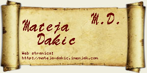 Mateja Dakić vizit kartica